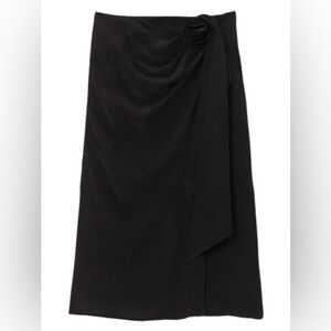 FARM Rio rose-embellished wrap midi skirt